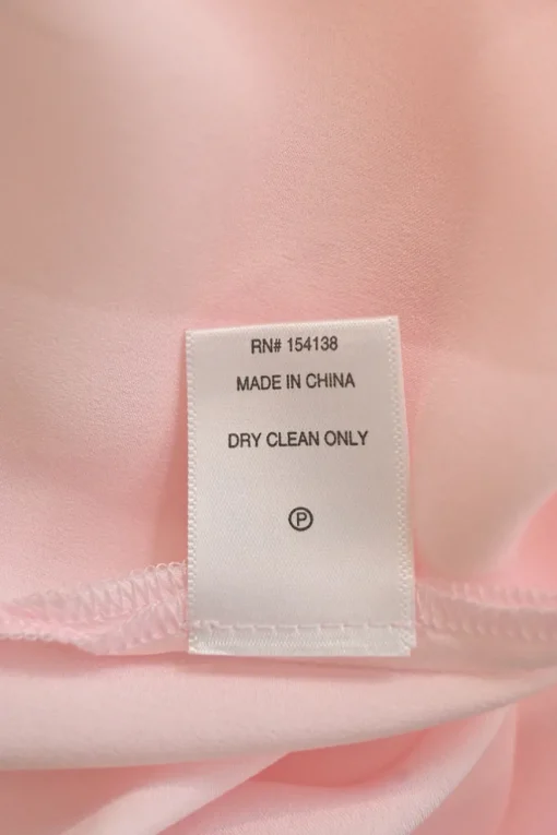 Pink semi-sheer polyester chiffon point-collar button-front maxi shirt dress with tonal slip insert