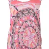 Pink silk kaleido print scoop neck pullover camisole