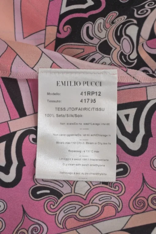 Pink silk kaleido print scoop neck pullover camisole