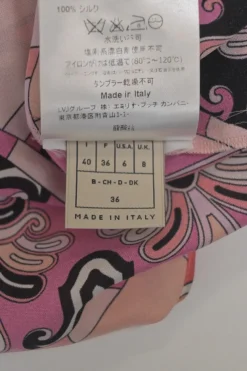 Pink silk kaleido print scoop neck pullover camisole
