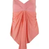 Pink strap top with front drape