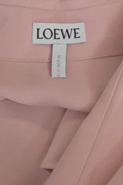 Pink viscose challis oversized classic collar button-front shirt dress with vented high-low hem