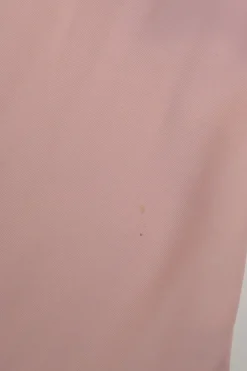 Pink viscose challis oversized classic collar button-front shirt dress with vented high-low hem