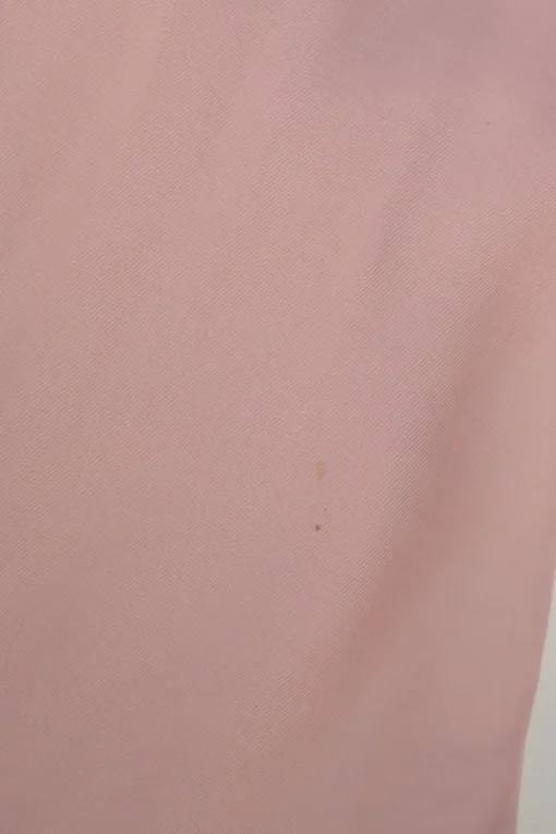 Pink viscose challis oversized classic collar button-front shirt dress with vented high-low hem