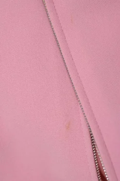Pink viscose-blend sleeveless sheath dress