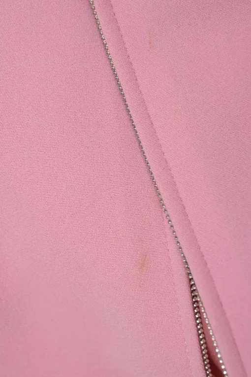 Pink viscose-blend sleeveless sheath dress