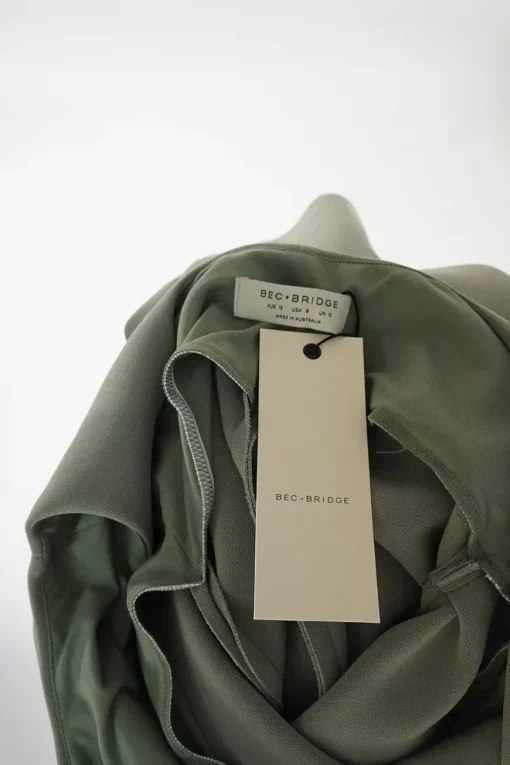 Pistachio draped polyester-blend crêpe-face jersey  ruched bustier sheath with scooped back