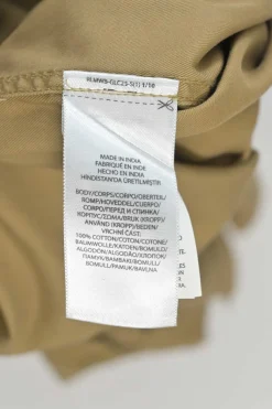 Polo Khaki cotton twill point collar button-front shirt dress with cargo chest patch pockets
