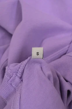 Purple cotton crewneck pullover T-shirt featuring Big Ami Coeur chest patch appliqué