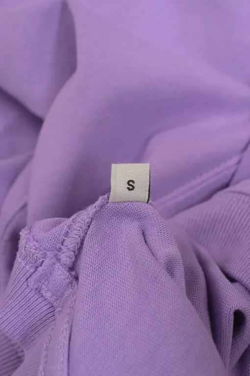 Purple cotton crewneck pullover T-shirt featuring Big Ami Coeur chest patch appliqué