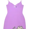 Purple crystal-embellished acetate-blend cutout bustier mini dress
