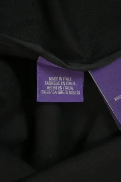 Purple Label black cotton-blend point collar button-front utility-style shirt dress with adjustable buckle belt