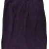 Purple suede pull-on mid-rise pencil skirt