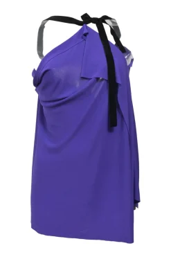 Purple viscose-blend convertible Eugene top
