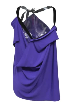 Purple viscose-blend convertible Eugene top