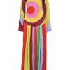 Rainbow viscose colour-block The Five long sleeve gown