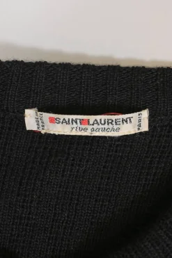 Rive Gauche black sequin-embellished jersey knit single breasted collarless cardigan with button-loop fastening