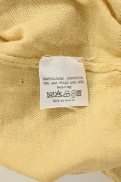 Rive Gauche yellow wool interlock jersey knit V-neck pullover sweater