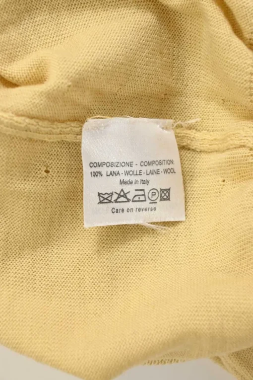 Rive Gauche yellow wool interlock jersey knit V-neck pullover sweater