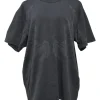 Screen-printed washed black cotton jersey crewneck pullover T-shirt graphic knight motif