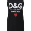 Sleeveless black cotton top with heart