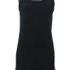Sports Line black cotton French terry sleeveless pullover mini dress
