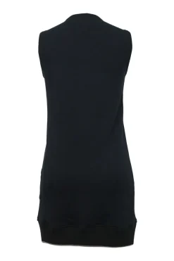 Sports Line black cotton French terry sleeveless pullover mini dress