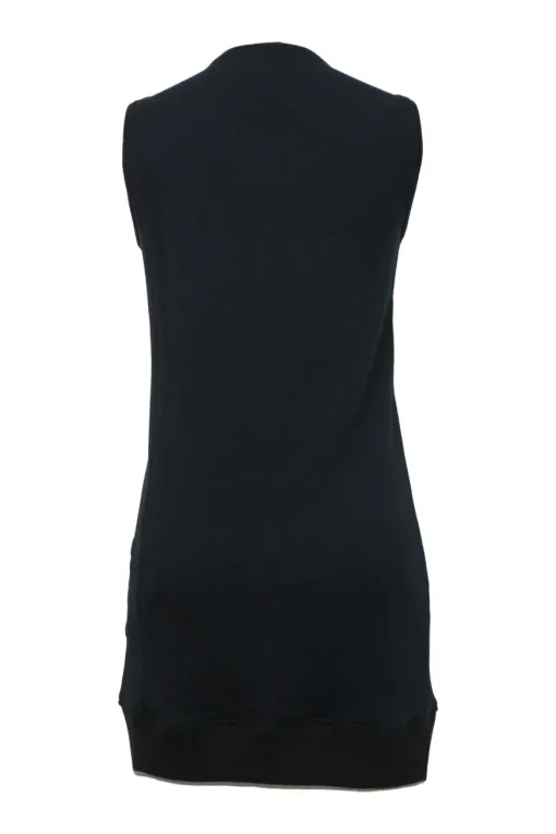 Sports Line black cotton French terry sleeveless pullover mini dress