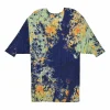 Squirt Navy Abstract Splash Print Short Sleeve Top