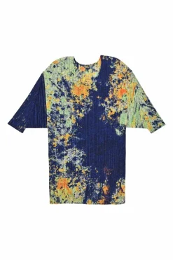 Squirt Navy Abstract Splash Print Short Sleeve Top
