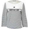 Striped polyester jersey knit bateau neck Dioriviera long sleeve top