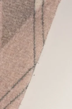 Taupe and blush boiled wool-blend argyle crewneck pullover sweater