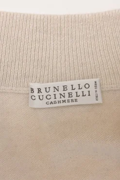 Taupe cashmere jersey knit zip blouson cardigan