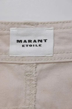 Taupe cotton-linen blend Prime slit-front cargo midi skirt