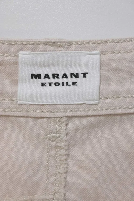 Taupe cotton-linen blend Prime slit-front cargo midi skirt