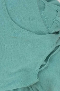 Teal draped silk-cashmere blend floral-embroidered bateau neck dolman sleeve knit blouse