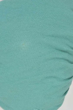 Teal draped silk-cashmere blend floral-embroidered bateau neck dolman sleeve knit blouse