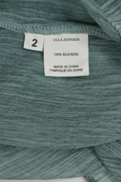 Teal semi-sheer crinkle silk tie-front ruffle swing top