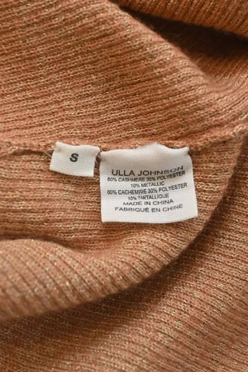 Terracotta cashmere-blend glitter rib knit tank top
