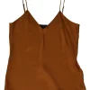 Terracotta silk slip-style camisole with adjustable spaghetti straps