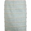 Turquoise and ivory tweed pencil skirt