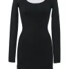 Two-tone bi-layer effect jersey knit basic racerback mini dress with cutout back