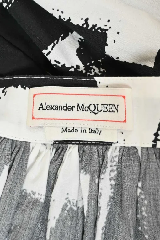 Two-tone cotton abstract halftone print circle skirt