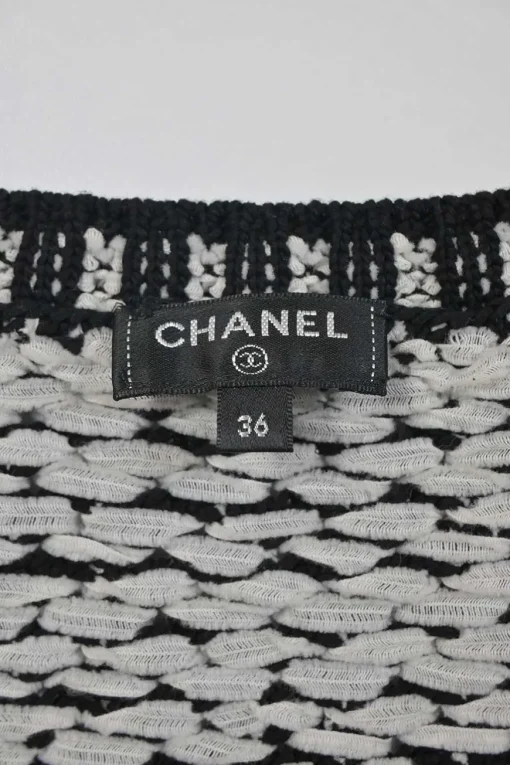 Two-tone cotton-blend racked knit button-front gilet