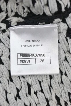 Two-tone cotton-blend racked knit button-front gilet