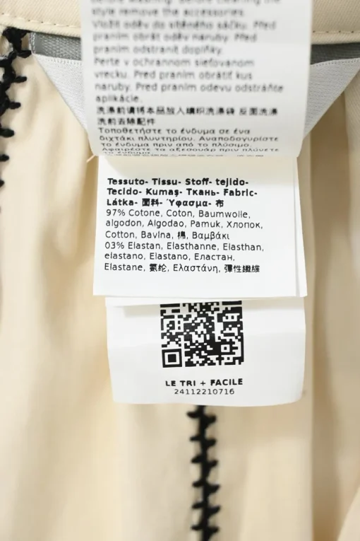 Two-tone embroidered cotton twill band collar Rive mini dress