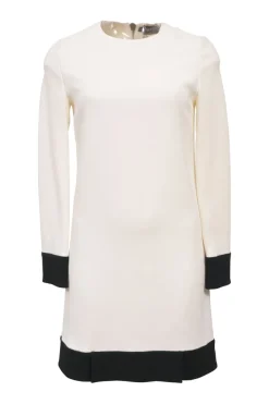 Two-tone long sleeve shift dress