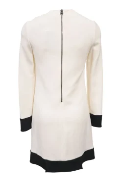 Two-tone long sleeve shift dress