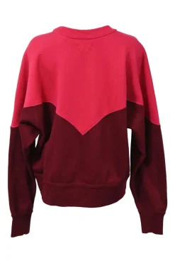 Two-tone panelled cotton fleece crewneck pullover Houston logo sweatshirt