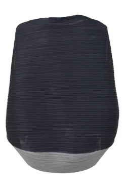 Two-tone polyester bateau neck circle plissé top